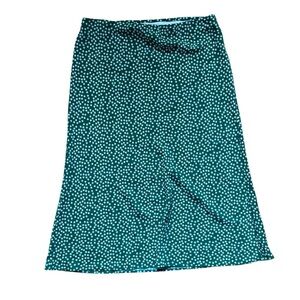 Maison D’Amelie Anthropologie Green Floral Midi Skirt Womens Size 12 Flowy